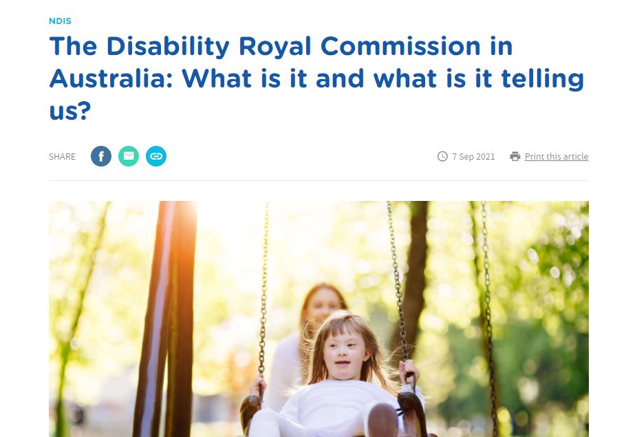 Article about Disability Royal Commission